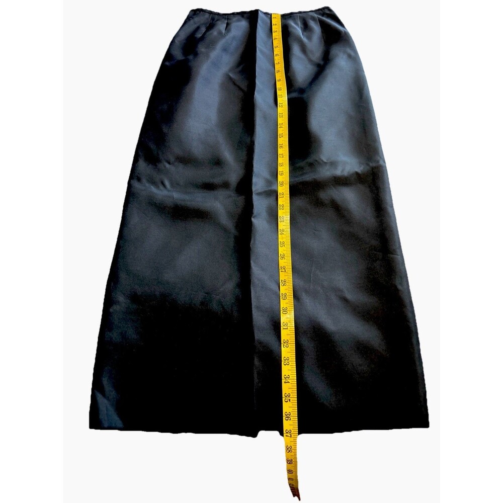 Talbots Petites Black Pure Silk Blazer & Skirt Set Maxi Career Quiet Luxury Sz 8 - Picture 10 of 12
